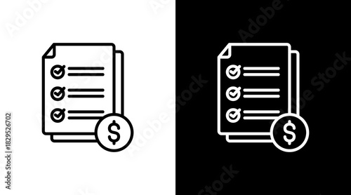 Financial Planning White Icon Set Design