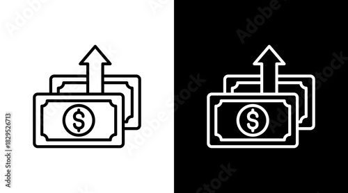 Profit Growth White Icon Set Design