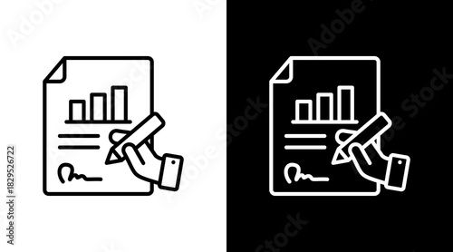 Contract White Icon Set Design