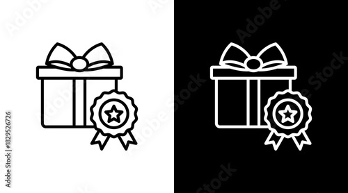 Gift Box White Icon Set Design