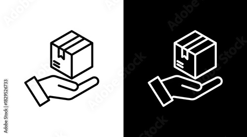 Delivery White Icon Set Design