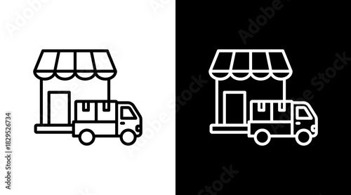 Shop White Icon Set Design
