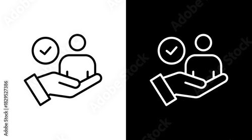 Trustworthiness White Icon Set Design