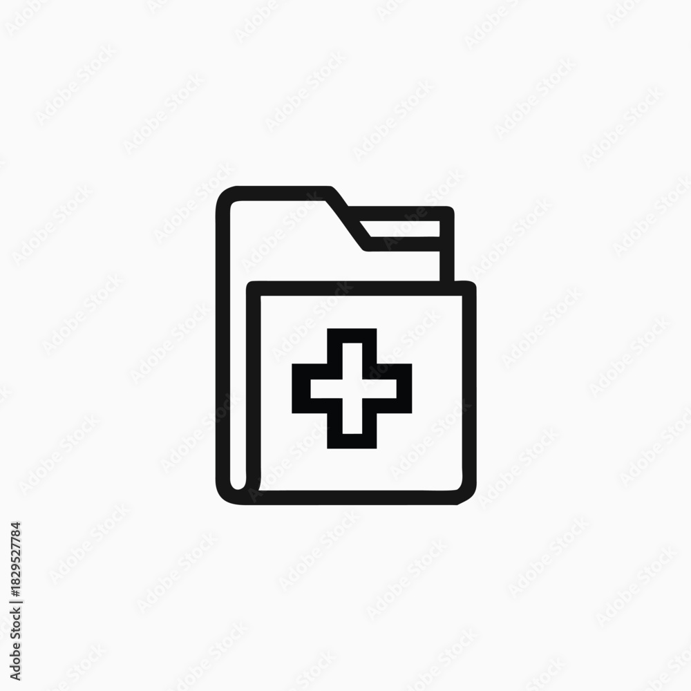 Obraz premium medical file icon silhoutte vector template
