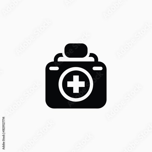 medical aid icon silhoutte vector template