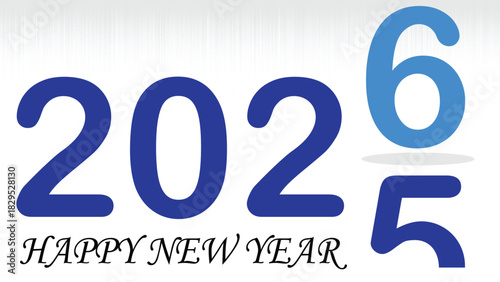 Creative Vector Illustration of the Year 2026 Passing from 2025 in Blue