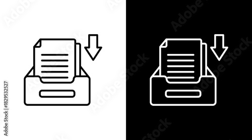 Document Archive White Icon Set Design