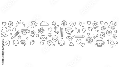 Set of random doodles art illustration - random icons