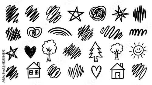 abstract random doodles art design