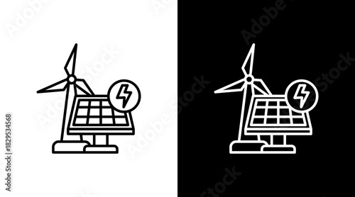 Alternative Energy White Icon Set Design