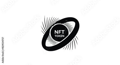 Abstract digital art representing a unique NFT token with swirling cosmic elements