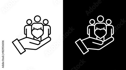 Community Building White Icon Set Design