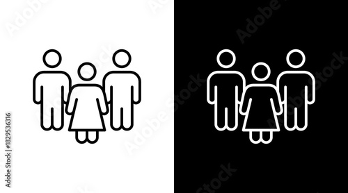 Diversity White Icon Set Design