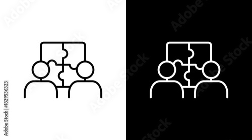Collaboration White Icon Set Design