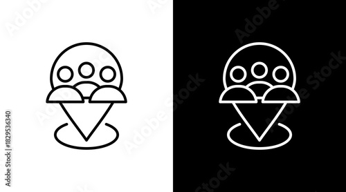 Local Community White Icon Set Design