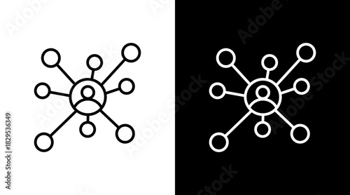 Connection Lines White Icon Set Design