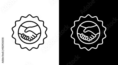 Trust Symbol White Icon Set Design