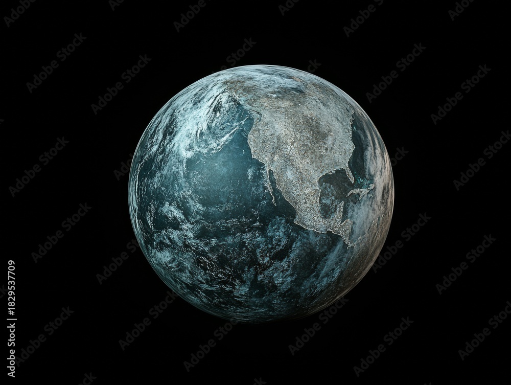 Obraz premium An image of Earth as seen from space, showcasing its continents and oceans.