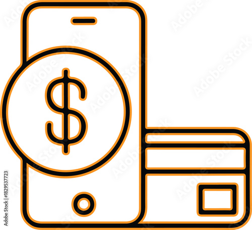 Mobile payment and credit card transaction icon