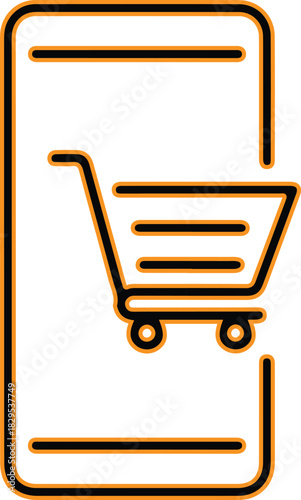 Smartphone with shopping cart icon online shopping concept