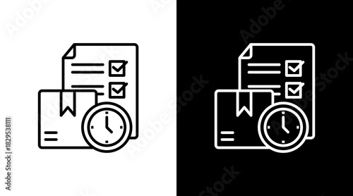 Pre-Order Demand White Icon Set Design