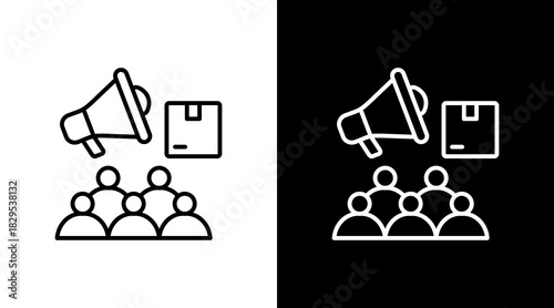 Consumer Buzz White Icon Set Design