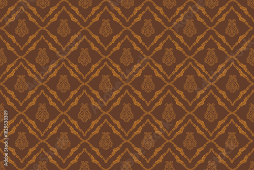 A warm brown Demark floral pattern,The earthy brown palette creates a cozy, natural, and elegant feel, perfect for textiles, wallpapers, packaging, stationery, and modern decorative projects seeking