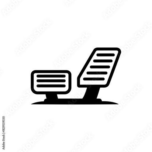 Minimalist flat design logo of icon representing car accelerator and brake pedals vector template