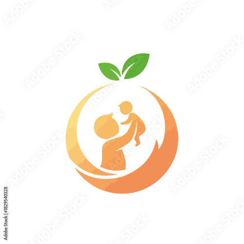 Adoption pets in a symbol, showcasing parents with child embraced in a circle, adoption pets concept illustrated with soft color palette. Parents, children adoption pets theme, conveying joy, care,