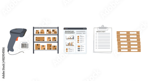 Warehouse Inventory Management Tools and Supplies Collection, Generative AI.