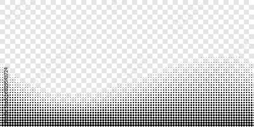 Wave halftone pattern. Halftone dots background. Vector