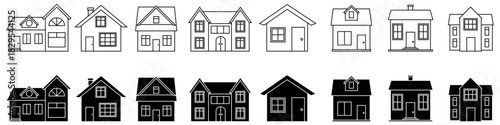 House vector icon set. home illustration sign collection. building symbol.