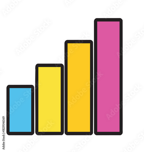 Colorful business chart with data visualization and text elements