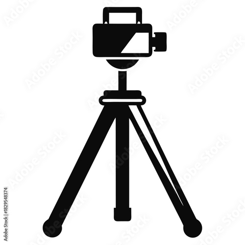 A silhouette shows a camera mounted on a tripod for steady filming