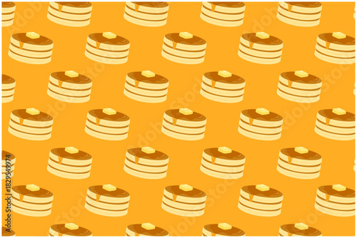 ホットケーキ　パンケーキ　パターン背景