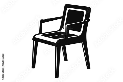Sleek black armchair offers modern comfort and bold style, enhancing any contemporary living space