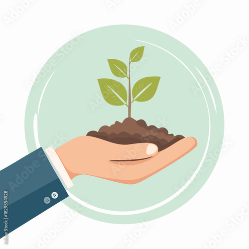 Design plat symbolisant la responsabilité environnementale et l'écologie 