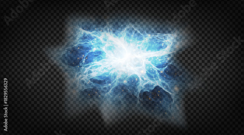 Vector galaxy cluster isolated on the transparent background. Concept of supernova.