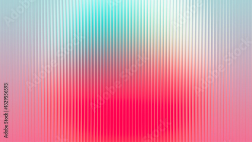 Soft abstract background with ribbed glass texture blurs the delicate vivid pink hues. Bright smooth fluted vertical lines. Fractal glass surface with vertical grooves and radiant color for visual art