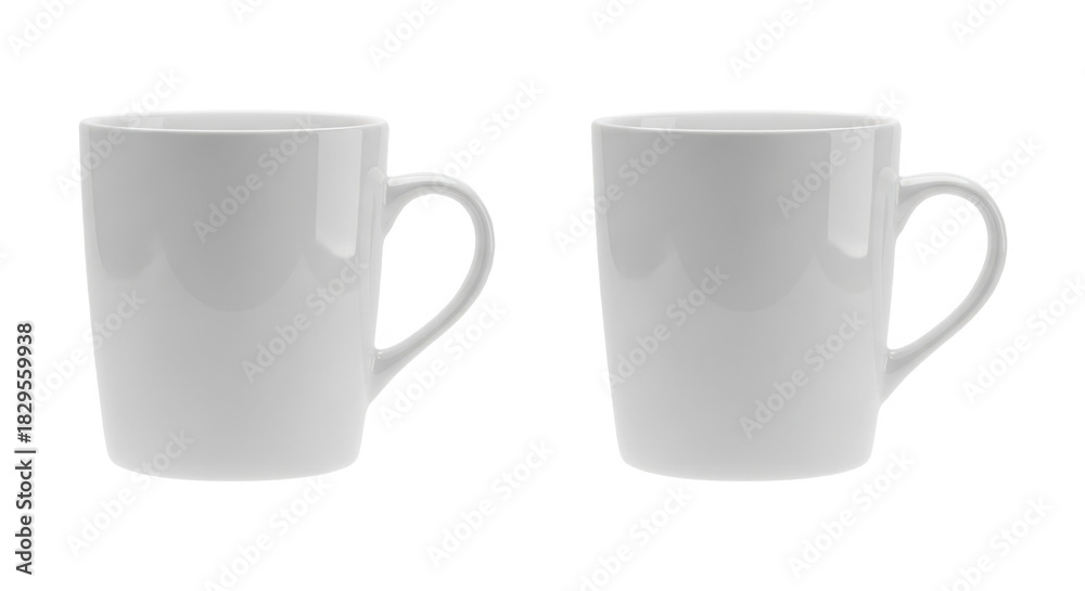 Obraz premium White cup isolated on a transparent background