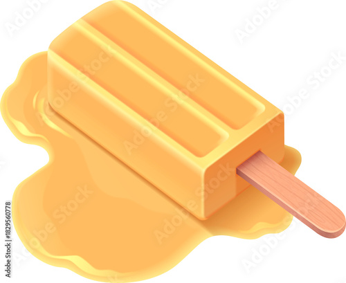 ice cream isolated on white, Colorful sweet ice cream popsicle stick dessert isolated on white background