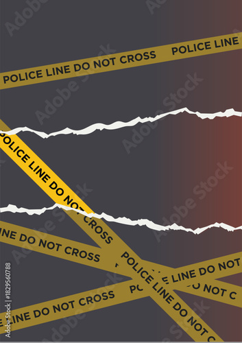 Police line template, crime theme design