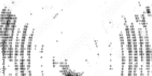 Radial halftone spotted gradient background. Dotted stains concentric texture with fading effect. Black and white circle shade wallpaper. Grunge rough vector. Monochrome geometric backdrop.