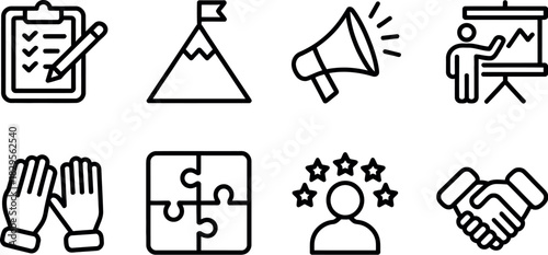 Business strategy, goals, teamwork, success, achievement