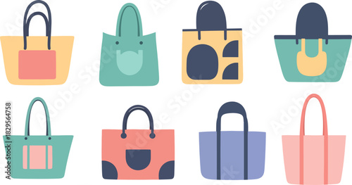 Colorful Handbags Set with Bright Pastel Shades for Fashion Accessories