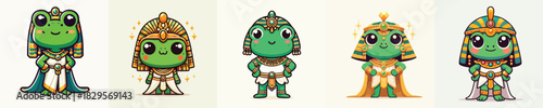 cute frog vector in Cleopatra costume
