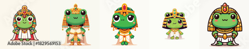 cute frog vector in Cleopatra costume
