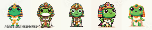 cute frog vector in Cleopatra costume