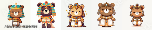 cute bear vector in Cleopatra costume