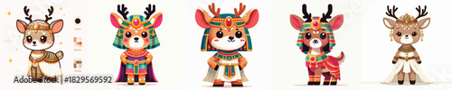 cute deer vector in cleopatra costume